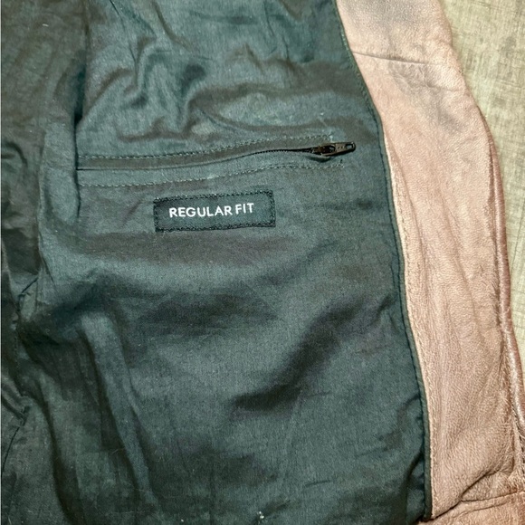 New Mauritius Distressed Leather Brown Y2K 90’s vibe Jacket Size US 8 EU M DE38 - Picture 10 of 16